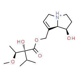 ChemSpider 2D Image | (1R,7aR)-1-Hydroxy-7-({[(2R,3S)-2-hydroxy-2-isopropyl-3-methoxybutanoyl]oxy}methyl)-2,3,5,7a-tetrahydro-1H-pyrrolizinium | C16H28NO5