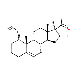 ChemSpider 2D Image | (1alpha,9beta,16alpha)-16,17-Dimethyl-20-oxopregn-5-en-1-yl acetate | C25H38O3