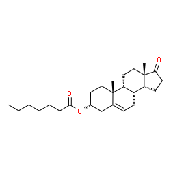 ChemSpider 2D Image | (3alpha,9beta,14beta)-17-Oxoandrost-5-en-3-yl heptanoate | C26H40O3