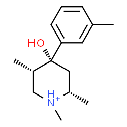 ChemSpider 2D Image | (2S,4R,5S)-4-Hydroxy-1,2,5-trimethyl-4-(3-methylphenyl)piperidinium | C15H24NO