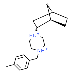 ChemSpider 2D Image | 1-[(1R,2R,4S)-Bicyclo[2.2.1]hept-2-yl]-4-(4-methylbenzyl)piperazinediium | C19H30N2
