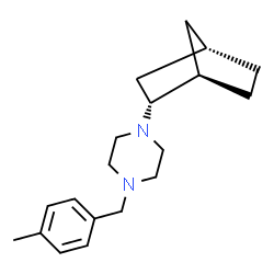 ChemSpider 2D Image | 1-[(1R,2R,4S)-Bicyclo[2.2.1]hept-2-yl]-4-(4-methylbenzyl)piperazine | C19H28N2