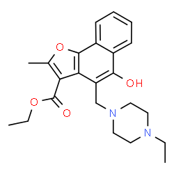 ChemSpider 2D Image | Ethyl 4-[(4-ethylpiperazin-1-yl)methyl]-5-hydroxy-2-methylnaphtho[1,2-b]furan-3-carboxylate | C23H28N2O4