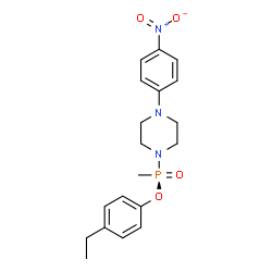 ChemSpider 2D Image | 4-Ethylphenyl (S)-methyl[4-(4-nitrophenyl)-1-piperazinyl]phosphinate | C19H24N3O4P