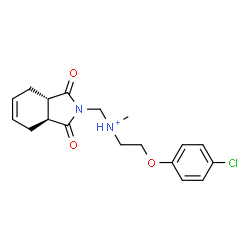 ChemSpider 2D Image | 2-(4-Chlorophenoxy)-N-{[(3aS,7aS)-1,3-dioxo-1,3,3a,4,7,7a-hexahydro-2H-isoindol-2-yl]methyl}-N-methylethanaminium | C18H22ClN2O3