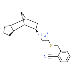 ChemSpider 2D Image | (1R,2R,6S,7S,8R)-N-{2-[(2-Cyanobenzyl)sulfanyl]ethyl}tricyclo[5.2.1.0~2,6~]decan-8-aminium | C20H27N2S