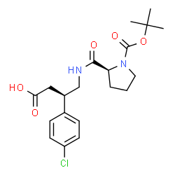 ChemSpider 2D Image | (3R)-3-(4-Chlorophenyl)-4-[(1-{[(2-methyl-2-propanyl)oxy]carbonyl}-L-prolyl)amino]butanoic acid | C20H27ClN2O5