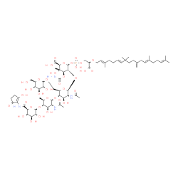 ChemSpider 2D Image | (2S,3S,4R,5R,6R)-5-{[(2S,3R,4R,5S,6R)-3-Acetamido-5-{[(2S,3R,4R,5S,6R)-3-acetamido-4-hydroxy-6-methyl-5-({(2R,3R,4S,5R,6S)-3,4,5-trihydroxy-6-[(2-hydroxy-5-oxo-1-cyclopenten-1-yl)carbamoyl]tetrahydro-
2H-pyran-2-yl}oxy)tetrahydro-2H-pyran-2-yl]oxy}-4-hydroxy-6-({[(2R,3R,4S,5S,6R)-3,4,5-trihydroxy-6-(hydroxymethyl)tetrahydro-2H-pyran-2-yl]oxy}methyl)tetrahydro-2H-pyran-2-yl]oxy}-4-(carbamoyloxy)-6-(
{[(2R)-2-carboxy-2-{[(2E,6E,13E)-3,8,8,14,18 | C69H107N4O35P