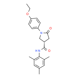 ChemSpider 2D Image | (3S)-1-(4-Ethoxyphenyl)-N-mesityl-5-oxo-3-pyrrolidinecarboxamide | C22H26N2O3