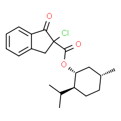 ChemSpider 2D Image | (1R,2S,5R)-2-Isopropyl-5-methylcyclohexyl 2-chloro-1-oxo-2-indanecarboxylate | C20H25ClO3