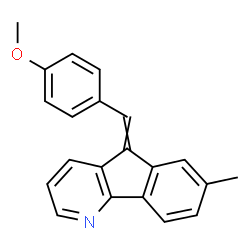 ChemSpider 2D Image | 5-(4-Methoxybenzylidene)-7-methyl-5H-indeno[1,2-b]pyridine | C21H17NO
