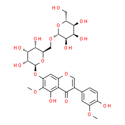 ChemSpider 2D Image | 5-Hydroxy-3-(4-hydroxy-3-methoxyphenyl)-6-methoxy-4-oxo-4H-chromen-7-yl 6-O-beta-D-allopyranosyl-beta-D-allopyranoside | C29H34O17