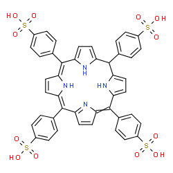 ChemSpider 2D Image | 4,4',4'',4'''-(5,22-Dihydroporphyrin-5,10,15,20-tetrayl)tetrabenzenesulfonic acid | C44H32N4O12S4