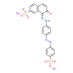 ChemSpider 2D Image | Disodium (8Z)-7-oxo-8-({4-[(E)-(4-sulfonatophenyl)diazenyl]phenyl}hydrazono)-7,8-dihydro-2-naphthalenesulfonate | C22H14N4Na2O7S2