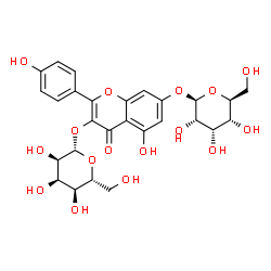 ChemSpider 2D Image | 7-(beta-L-Allopyranosyloxy)-5-hydroxy-2-(4-hydroxyphenyl)-4-oxo-4H-chromen-3-yl beta-D-allopyranoside | C27H30O16