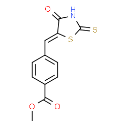 ChemSpider 2D Image | Methyl 4-[(Z)-(4-oxo-2-thioxo-1,3-thiazolidin-5-ylidene)methyl]benzoate | C12H9NO3S2