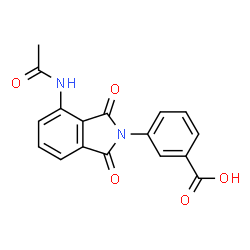 ChemSpider 2D Image | 3-(4-Acetamido-1,3-dioxo-1,3-dihydro-2H-isoindol-2-yl)benzoic acid | C17H12N2O5