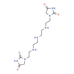 ChemSpider 2D Image | 1,1'-[Iminobis(2,1-ethanediylimino-2,1-ethanediyl)]di(2,4-imidazolidinedione) | C14H25N7O4