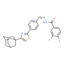 ChemSpider 2D Image | N'-[(Z)-{4-[4-(Adamantan-1-yl)-1,3-thiazol-2-yl]phenyl}methylene]-3,4-difluorobenzohydrazide | C27H25F2N3OS