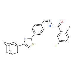 ChemSpider 2D Image | N'-[(Z)-{4-[4-(Adamantan-1-yl)-1,3-thiazol-2-yl]phenyl}methylene]-2,5-difluorobenzohydrazide | C27H25F2N3OS