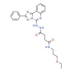 ChemSpider 2D Image | N-(3-Ethoxypropyl)-4-oxo-4-[2-(2-phenyl[1,2,4]triazolo[1,5-c]quinazolin-5-yl)hydrazino]butanamide | C24H27N7O3