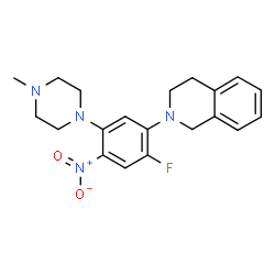 ChemSpider 2D Image | 2-[2-fluoro-5-(4-methyl-1-piperazinyl)-4-nitrophenyl]-3,4-dihydro-1H-isoquinoline | C20H23FN4O2