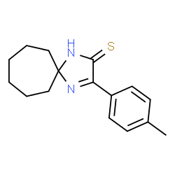 ChemSpider 2D Image | 3-(4-Methylphenyl)-1,4-diazaspiro[4.6]undec-3-ene-2-thione | C16H20N2S