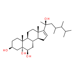 ChemSpider 2D Image | (3beta,5alpha,6beta,24xi)-23-Methylergost-16-ene-3,5,6,20-tetrol | C29H50O4