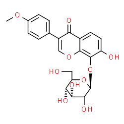 ChemSpider 2D Image | 7-Hydroxy-3-(4-methoxyphenyl)-4-oxo-4H-chromen-8-yl beta-D-erythro-hexopyranoside | C22H22O10