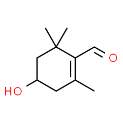 ChemSpider 2D Image | 4-Hydroxy-2,6,6-trimethyl-1-cyclohexene-1-carbaldehyde | C10H16O2