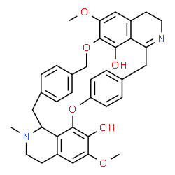 ChemSpider 2D Image | 10,25-Dimethoxy-15-methyl-7,23-dioxa-15,30-diazaheptacyclo[22.6.2.2~3,6~.2~18,21~.1~8,12~.0~16,35~.0~27,31~]heptatriaconta-1(30),3,5,8(35),9,11,18,20,24,26,31,33,36-tridecaene-9,32-diol | C36H36N2O6