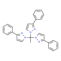 ChemSpider 2D Image | 1,1',1''-(1,1,1-Ethanetriyl)tris(3-phenyl-1H-pyrazole) | C29H24N6