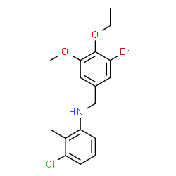 ChemSpider 2D Image | N-(3-Bromo-4-ethoxy-5-methoxybenzyl)-3-chloro-2-methylaniline | C17H19BrClNO2