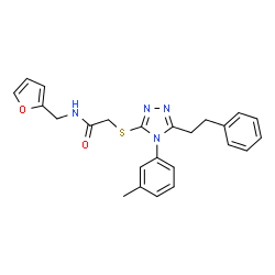 ChemSpider 2D Image | N-(2-Furylmethyl)-2-{[4-(3-methylphenyl)-5-(2-phenylethyl)-4H-1,2,4-triazol-3-yl]sulfanyl}acetamide | C24H24N4O2S