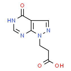ChemSpider 2D Image | 3-(4-Oxo-4,5-dihydro-1H-pyrazolo[3,4-d]pyrimidin-1-yl)propanoic acid | C8H8N4O3