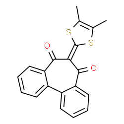 ChemSpider 2D Image | 6-(4,5-Dimethyl-1,3-dithiol-2-ylidene)-5H-dibenzo[a,c][7]annulene-5,7(6H)-dione | C20H14O2S2