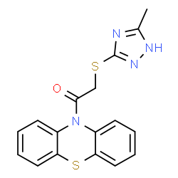ChemSpider 2D Image | Ethanone, 2-[(5-methyl-4H-1,2,4-triazol-3-yl)thio]-1-(10H-phenothiazin-10-yl)- | C17H14N4OS2