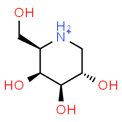 ChemSpider 2D Image | (2R,3S,4R,5S)-3,4,5-Trihydroxy-2-(hydroxymethyl)piperidinium | C6H14NO4