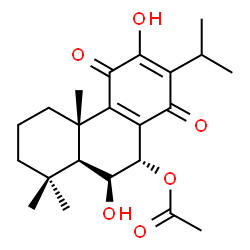ChemSpider 2D Image | (6beta,7alpha)-6,12-Dihydroxy-11,14-dioxoabieta-8,12-dien-7-yl acetate | C22H30O6
