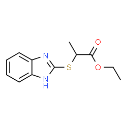 ChemSpider 2D Image | Ethyl 2-(1H-benzimidazol-2-ylsulfanyl)propanoate | C12H14N2O2S