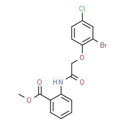 ChemSpider 2D Image | Methyl 2-{[(2-bromo-4-chlorophenoxy)acetyl]amino}benzoate | C16H13BrClNO4