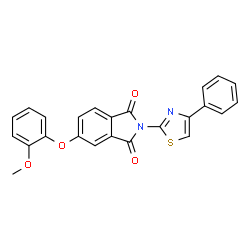 ChemSpider 2D Image | 5-(2-Methoxyphenoxy)-2-(4-phenyl-1,3-thiazol-2-yl)-1H-isoindole-1,3(2H)-dione | C24H16N2O4S