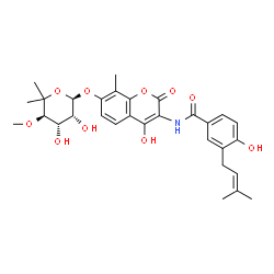 ChemSpider 2D Image | Descarbamylnovobiocin | C30H35NO10