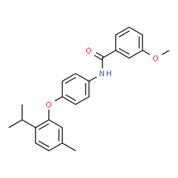 ChemSpider 2D Image | N-[4-(2-Isopropyl-5-methylphenoxy)phenyl]-3-methoxybenzamide | C24H25NO3