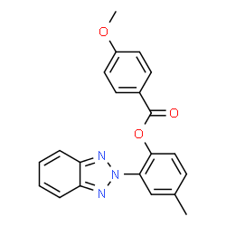 ChemSpider 2D Image | 2-(2H-Benzotriazol-2-yl)-4-methylphenyl 4-methoxybenzoate | C21H17N3O3