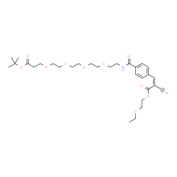 ChemSpider 2D Image | 2-Methyl-2-propanyl 1-{4-[(1Z)-2-cyano-3-(2-ethoxyethoxy)-3-oxo-1-propen-1-yl]phenyl}-1-oxo-5,8,11,14-tetraoxa-2-azaheptadecan-17-oate | C30H44N2O10