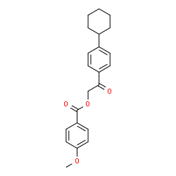 ChemSpider 2D Image | 2-(4-Cyclohexylphenyl)-2-oxoethyl 4-methoxybenzoate | C22H24O4