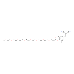 ChemSpider 2D Image | 4-(2,2-Dicyanovinyl)-2,6-dimethylphenyl 2,5,8,11,14,17,20,23-octaoxahexacosan-26-oate | C30H44N2O10