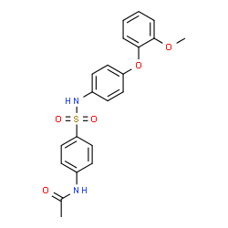 ChemSpider 2D Image | N-(4-{[4-(2-Methoxyphenoxy)phenyl]sulfamoyl}phenyl)acetamide | C21H20N2O5S