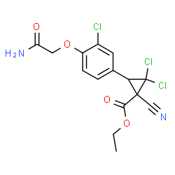 ChemSpider 2D Image | Ethyl 3-[4-(2-amino-2-oxoethoxy)-3-chlorophenyl]-2,2-dichloro-1-cyanocyclopropanecarboxylate | C15H13Cl3N2O4